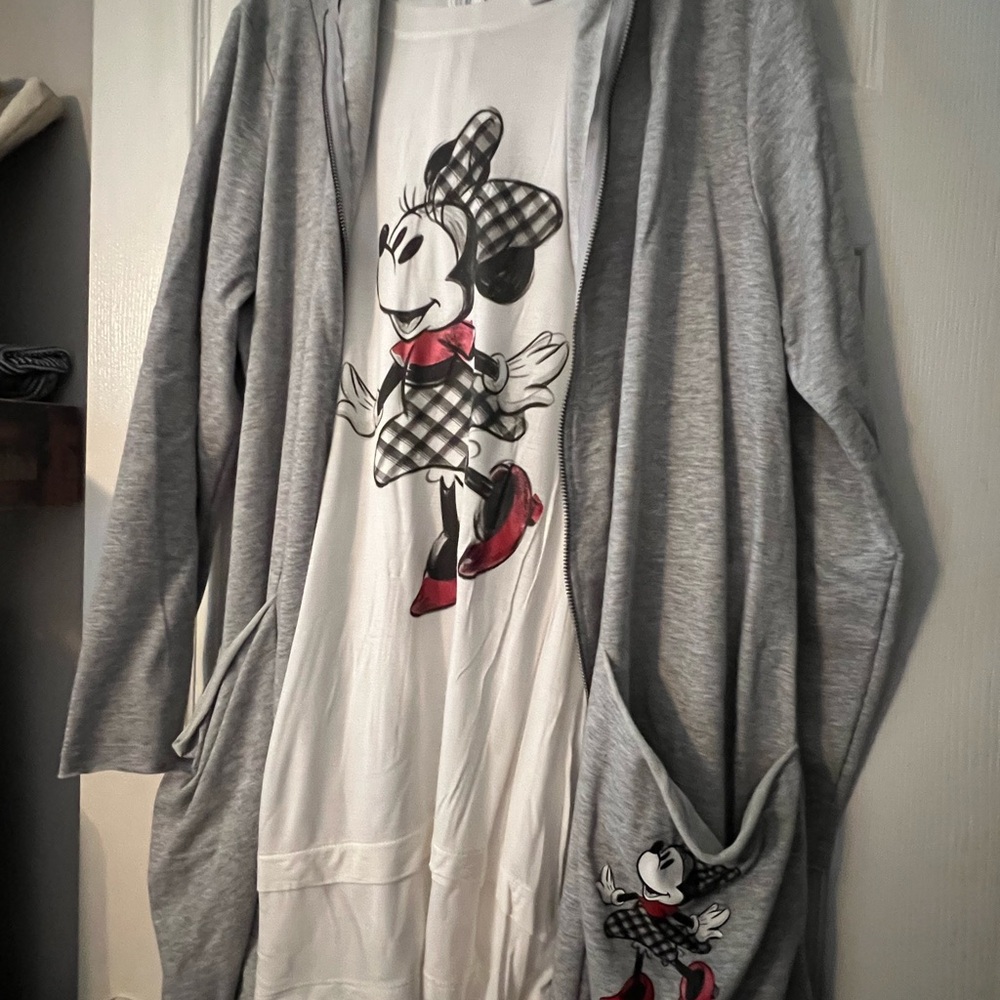 Gray Minnie Mouse Cardigan and Shirt Set